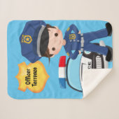 少年警パーソナライズされた察官シェルパ毛布 シェルパブランケット (正面(横))