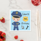 少年警官警官の誕生日パーティー スタンダードカクテルナプキン (インサイチュ)