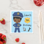 少年警官警官の誕生日パーティー スタンダードカクテルナプキン (インサイチュ)