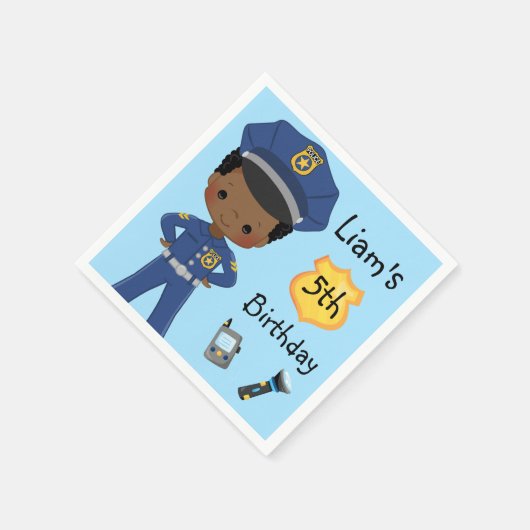 少年警官警官の誕生日パーティー スタンダードカクテルナプキン (角)
