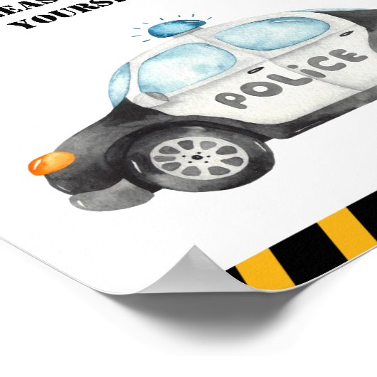 少年警察の誕生日パーティー飲み会の看板 ポスター (角)