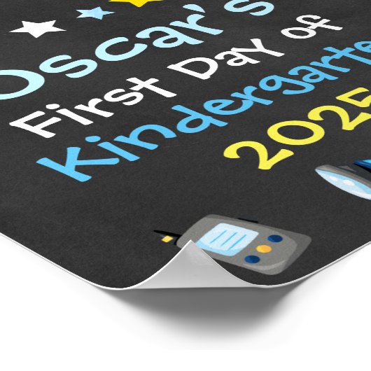 少年警察官の入学式 黒板 ポスター (角)