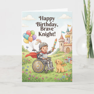 少年車椅子のナイトストーリーブック 誕生日 カード