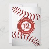 少年野球の誕生日またはチームのパーティー 招待状 (裏面)