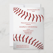 少年野球の誕生日またはチームのパーティー 招待状 (正面)