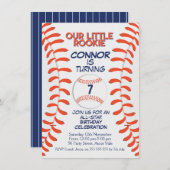 少年野球の誕生日パーティーへの招待 招待状 (正面/裏面)