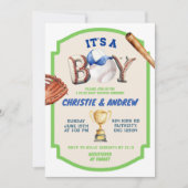 少年野球の赤ちゃんシャワーだ 招待状 (正面)