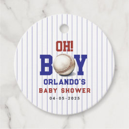 少年野球の赤ちゃんシャワー | かわいいスポーツパーティー フェイバータグ