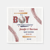 少年野球の赤ちゃんシャワー スタンダードカクテルナプキン (正面)