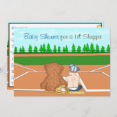 少年野球をテーマにしたベビーシャワーの招待状 招待状 (正面/裏面)