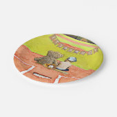 少年野球をテーマにした少年の赤ちゃんシャワー ペーパープレート (アングル)