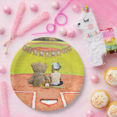 少年野球をテーマにした少年の赤ちゃんシャワー ペーパープレート (パーティー)