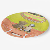 少年野球をテーマにした少年の赤ちゃんシャワー ペーパープレート (アングル)