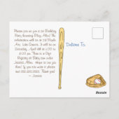 少年野球をテーマにした第1回誕生日 ポストカード (裏面)