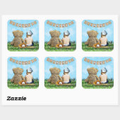 少年野球をテーマにした赤ちゃんシャワーシール スクエアシール (シート)