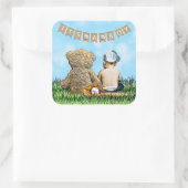 少年野球をテーマにした赤ちゃんシャワーシール スクエアシール (バッグ)