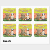 少年野球をテーマにした赤ちゃんシャワーシール スクエアシール (シート)