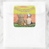 少年野球をテーマにした赤ちゃんシャワーシール スクエアシール (バッグ)