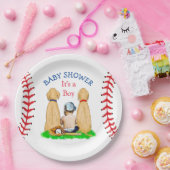 少年野球をテーマにした赤ちゃんシャワー2研究室とベビー ペーパープレート (パーティー)