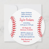 少年野球をテーマにした赤ちゃんシャワー2研究室とベビー 招待状 (裏面)