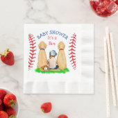 少年野球をテーマにした赤ちゃんシャワー2研究室とベビー 縁ありランチョンナプキン (インサイチュ)