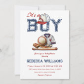 少年野球をテーマにした赤ちゃんシャワー 招待状 (正面)