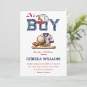 少年野球をテーマにした赤ちゃんシャワー 招待状 (スタンド正面)