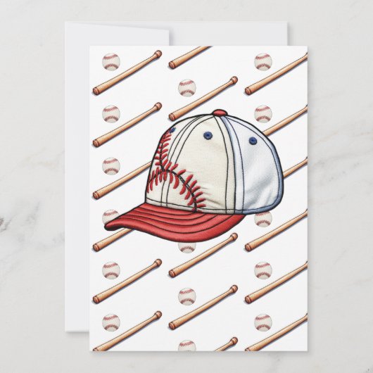 少年野球をテーマにした赤ちゃんシャワー 招待状 (裏面)