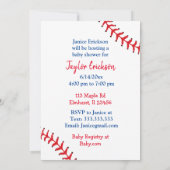 少年野球をテーマにした赤ちゃんシャワー 招待状 (裏面)