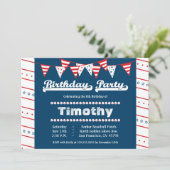 少年野球テーマ誕生パーティーの招待 招待状 (スタンド正面)