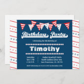 少年野球テーマ誕生パーティーの招待 招待状 (正面/裏面)