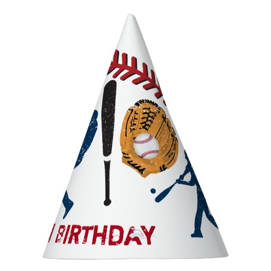 少年野球パーソナライズされた誕生日パーティー帽子 パーティーハット (右)