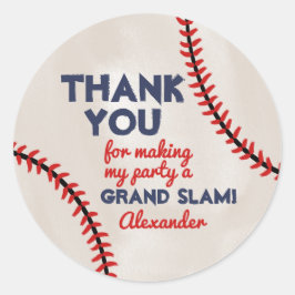 少年野球誕生日パーティーステッカー ラウンドシール