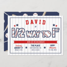 少年野球1/2誕生日招待状