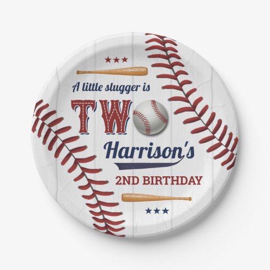 少年野球2回目の誕生日 ペーパープレート (正面)
