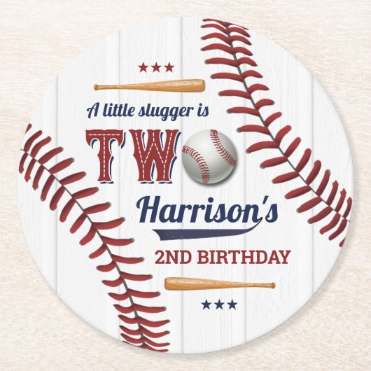 少年野球2回目の誕生日 ラウンドペーパーコースター (正面)