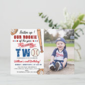 少年野球2ndバースデーパーティー打者アップ写真 招待状 (スタンド正面)