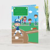 少年野球 秘密メッセージ ハッピーバースデー カード (正面)