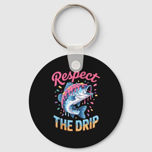少年釣りシャツ Respect The Drip ドリッピー 誕生日 キーホルダー (正面)