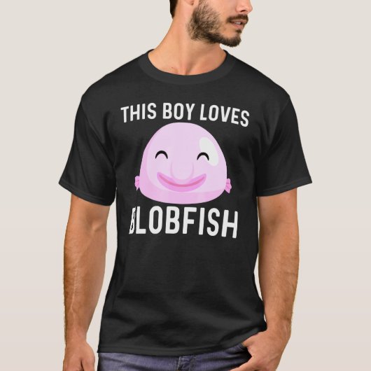 少年釣り師のためのクールなメクラウオのデザイン Tシャツ (正面)