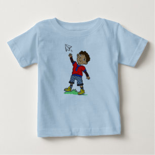 少年飛んでいる紙機 ベビーTシャツ