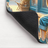 少年食べ物のアイスクリームコーン マウスパッド (コーナー)