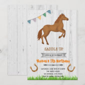 少年馬テーマパーティーの招待状 招待状 (正面/裏面)