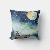 少年魚釣りアンダームーンウォーター色 クッション (正面)
