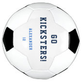 少年10代の若者スポーツブルーチームシンプルサッカーボール サッカーボール (回転)