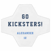 少年10代の若者スポーツブルーチームシンプルサッカーボール サッカーボール (フラット)