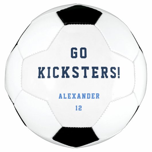 少年10代の若者スポーツブルーチームシンプルサッカーボール サッカーボール (正面)