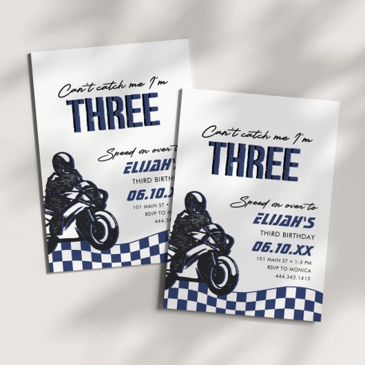 少年3歳 モトクロス ダートバイク 誕生日 招待状