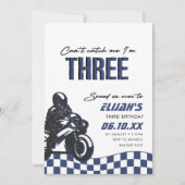 少年3歳 モトクロス ダートバイク 誕生日 招待状 (正面)