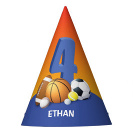 少年4歳の誕生日スポーツボール パーティーハット